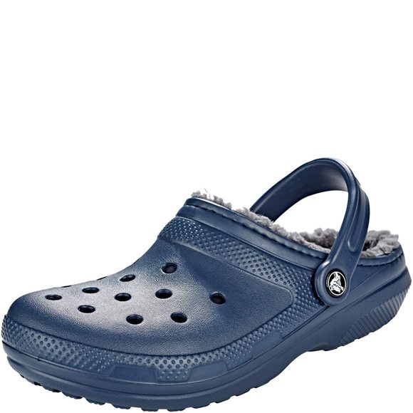CROCS CLASSIC LINED CLOG NAVY/CHARCOAL MEN'S 4, WOMEN'S 6 MEDIUM - Picture 1 of 6